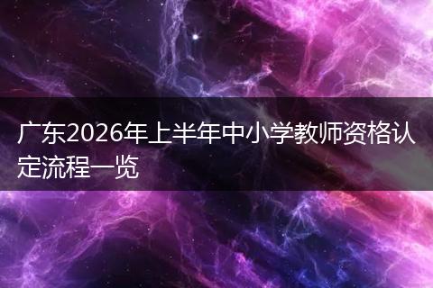 广东2026年上半年中小学教师资格认定流程一览