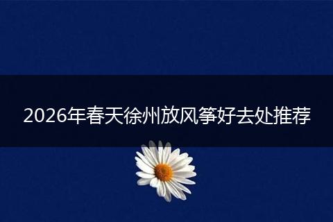 2026年春天徐州放风筝好去处推荐