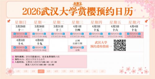 2026清明假期武大樱花4月1日起开始预约