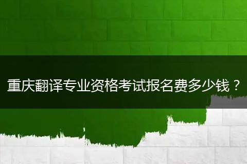 重庆翻译专业资格考试报名费多少钱？