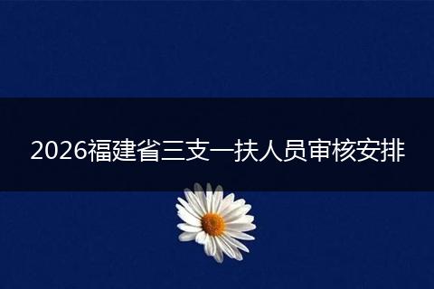 2026福建省三支一扶人员审核安排