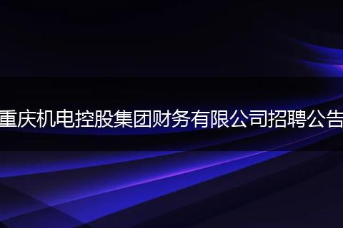 重庆机电控股集团财务有限公司招聘公告