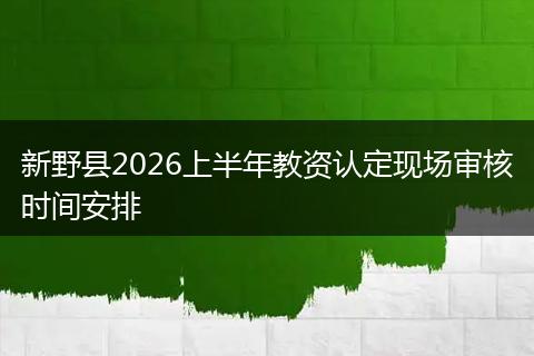 新野县2026上半年教资认定现场审核时间安排