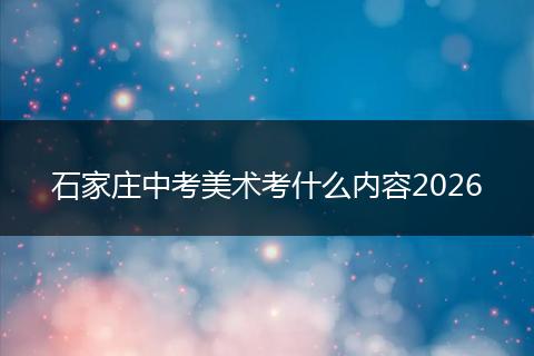 石家庄中考美术考什么内容2026