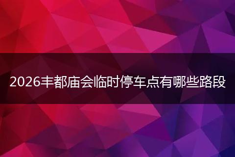 2026丰都庙会临时停车点有哪些路段