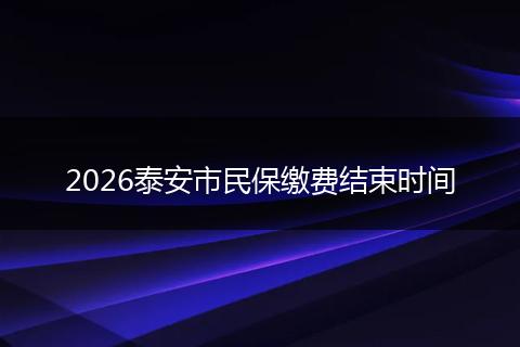 2026泰安市民保缴费结束时间