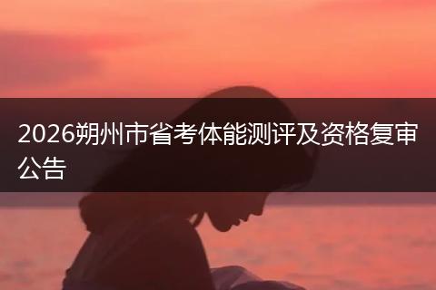 2026朔州市省考体能测评及资格复审公告
