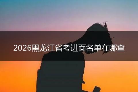 2026黑龙江省考进面名单在哪查