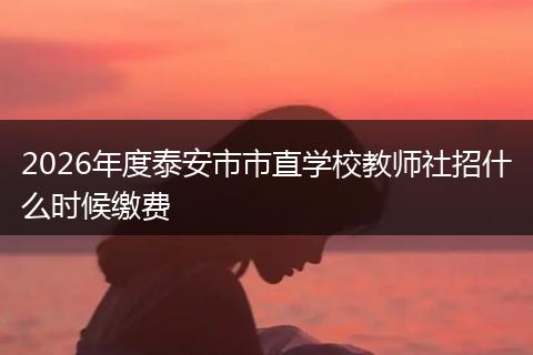 2026年度泰安市市直学校教师社招什么时候缴费