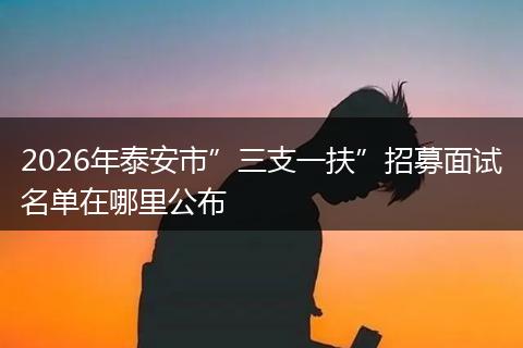 2026年泰安市”三支一扶”招募面试名单在哪里公布