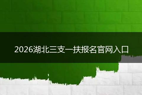 2026湖北三支一扶报名官网入口