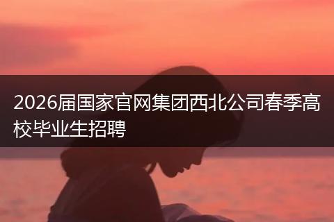 2026届国家官网集团西北公司春季高校毕业生招聘