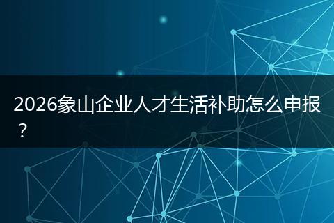 2026象山企业人才生活补助怎么申报？