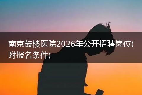 南京鼓楼医院2026年公开招聘岗位(附报名条件)