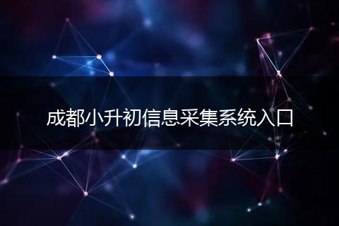成都小升初信息采集系统入口