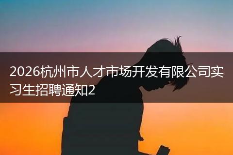 2026杭州市人才市场开发有限公司实习生招聘通知2