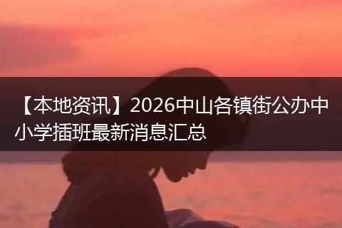 【本地资讯】2026中山各镇街公办中小学插班最新消息汇总
