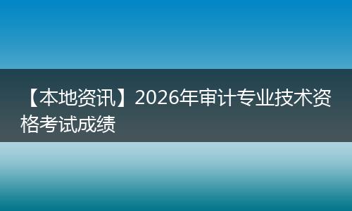 【本地资讯】2026年审计专业技术资格考试成绩